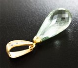 Золотой кулон с бриолетом зеленого аметиста 11,65 карат и лейкосапфирами Золото