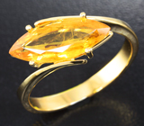 Золотое кольцо с желтым сапфиром 2,88 карат Золото