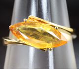 Золотое кольцо с желтым сапфиром 2,88 карат Золото