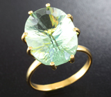 Золотое кольцо с зеленым флюоритом 14,26 карат Золото