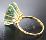 Золотое кольцо с зеленым флюоритом 14,26 карат Золото