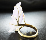 Золотое кольцо с резным аметистом 20,5 карат и лейкосапфирами Золото