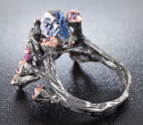 Серебряное кольцо с висмутом, розовым сапфиром и аметистами Серебро 925