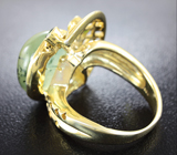 Серебряное кольцо с рутиловым пренитом и диопсидами Серебро 925