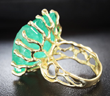 Эксклюзив! Золотое кольцо с уникальным уральским изумрудом 35,36 карат и бриллиантами Золото
