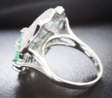 Эффектное cеребряное кольцо с изумрудами Серебро 925