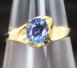 Золотое кольцо с синим сапфиром 1,14 карат Золото