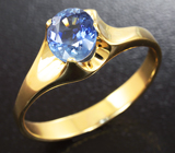 Золотое кольцо с синим сапфиром 1,14 карат Золото