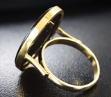 Золотое кольцо с камеей из оникса и резного опала топового качества 12,01 карат Золото