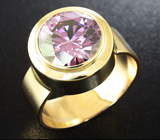 Золотое кольцо с чистейшим розовым муассанитом 3,29 карат Золото