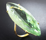 Золотое кольцо с крупным зеленым аметистом 63,69 карат Золото