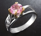 Серебряное кольцо с розовым турмалином Серебро 925