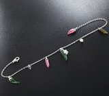 Серебряный браслет из коллекции «Drops» с разноцветными турмалинами Серебро 925