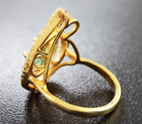 Изящное серебряное кольцо с изумрудами и цаворитом Серебро 925