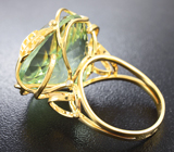 Золотое кольцо с зеленым аметистом 37,46 карат и бриллиантами Золото