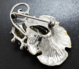 Серебряная брошь/кулон с цитрином и сапфирами Серебро 925