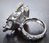 Серебряное кольцо с кристаллическими опалами, цветным жемчугом и сапфирами Серебро 925