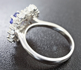 Эффектное серебряное кольцо с великолепным танзанитом Серебро 925