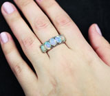 Серебряное кольцо с кристаллическими опалами и розовыми турмалинами Серебро 925