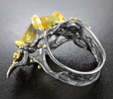 Серебряное кольцо с цитрином и аметистами Серебро 925