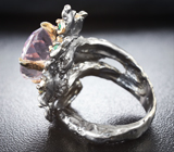 Серебряное кольцо с аметистом и изумрудами Серебро 925
