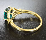 Золотое кольцо с чистейшим цирконом морской волны 3,74 карат Золото