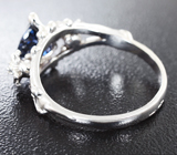 Золотое кольцо с чистейшей синей шпинелью 1,42 карат и бриллиантами Золото