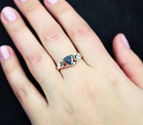 Золотое кольцо с чистейшей синей шпинелью 1,42 карат и бриллиантами Золото