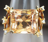 Золотое кольцо с морганитом топовой огранки 8,07 карат и бриллиантами Золото