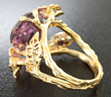 Золотое кольцо с роскошным аметрином 15,96 карат, аметистом, желтым сапфиром и бриллиантами Золото