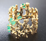 Золотое кольцо с яркими изумрудами 1,92 карат и бриллиантами Золото