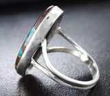 Серебряное кольцо с бирюзой в породе