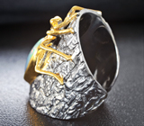 Серебряное кольцо «Паук» с кристаллическим эфиопским опалом Серебро 925