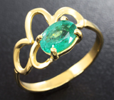 Золотое кольцо с ярким изумрудом 0,68 карат Золото
