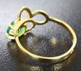 Золотое кольцо с ярким изумрудом 0,68 карат Золото
