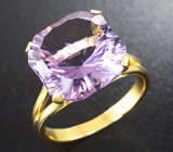 Золотое кольцо с чистейшим аметистом авторской огранки 7,58 карат Золото