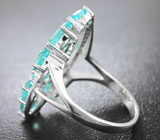 Замечательное серебряное кольцо с «неоновыми» апатитами Серебро 925