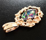 Кулон с фантастическим черным опалом