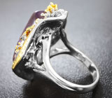 Серебряное кольцо с кабошоном аметрина и цаворитами Серебро 925
