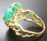 Золотое кольцо с уральским изумрудом 11,36 карат и бриллиантами Золото