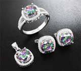 Серебряный комплект с мистическим кварцем Серебро 925