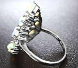 Великолепное серебряное кольцо с кристаллическими опалами Серебро 925