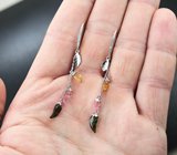Серебряные серьги из коллекции «Drops» с разноцветными турмалинами