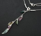 Серебряное колье из коллекции «Drops» с разноцветными турмалинами Серебро 925