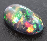 Кольцо с кристаллическим черным опалом