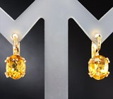 Золотые серьги с гелиодорами 2,37 карат Золото