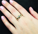 Золотое кольцо с хризобериллом с эффектом кошачьего глаза 1,04 карат, александритами и бриллиантами Золото