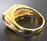 Кольцо с диаспором и розовыми сапфирами Золото