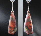 Серьги с пейзажной яшмой Серебро 925