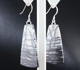 Серьги с пейзажной яшмой Серебро 925